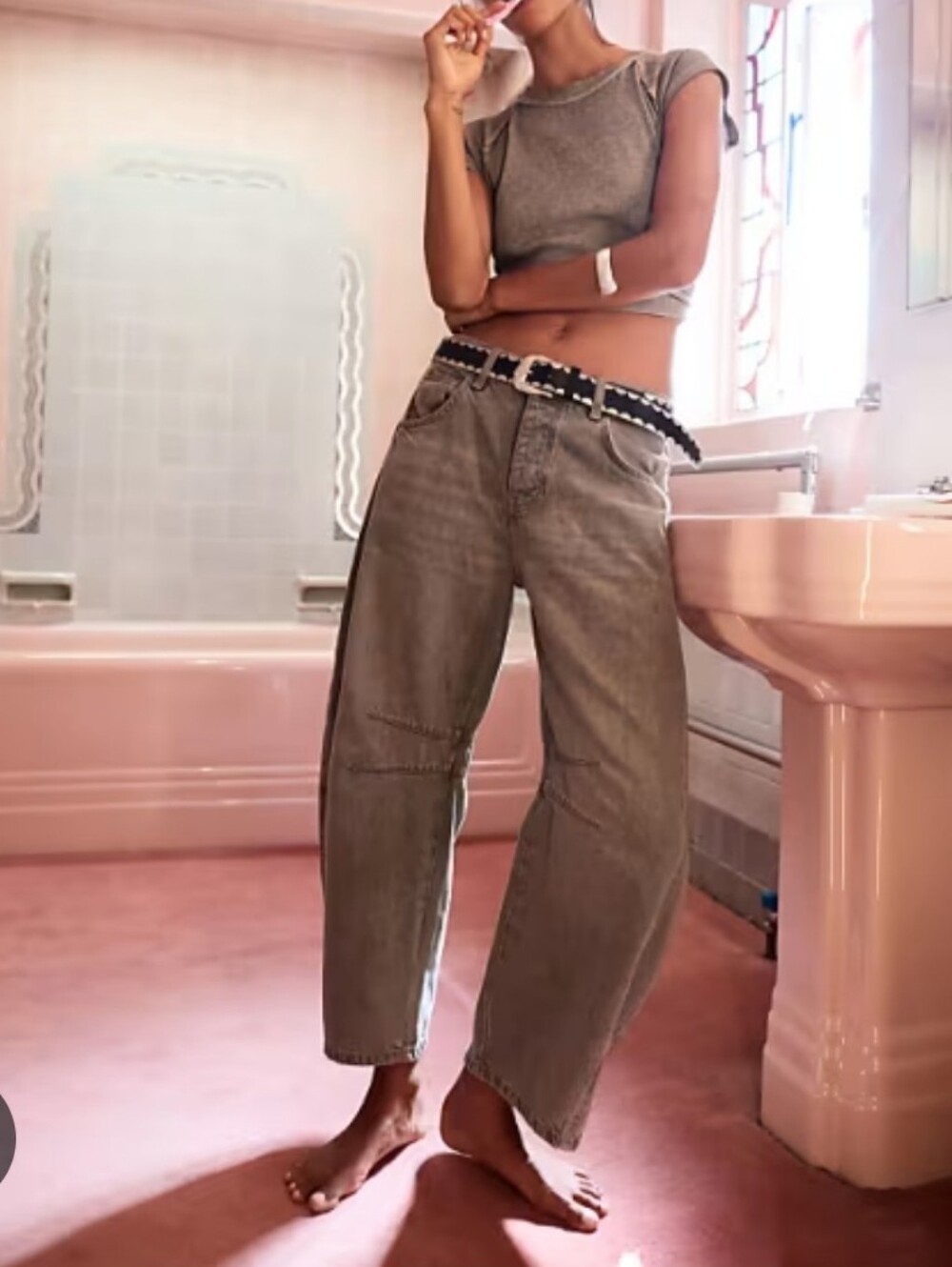Free People Good Luck Barrel Jeans
